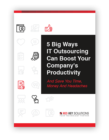5 Big Ways IT Outsourcing Boosts Productivity eBook cover – Red Key Solutions